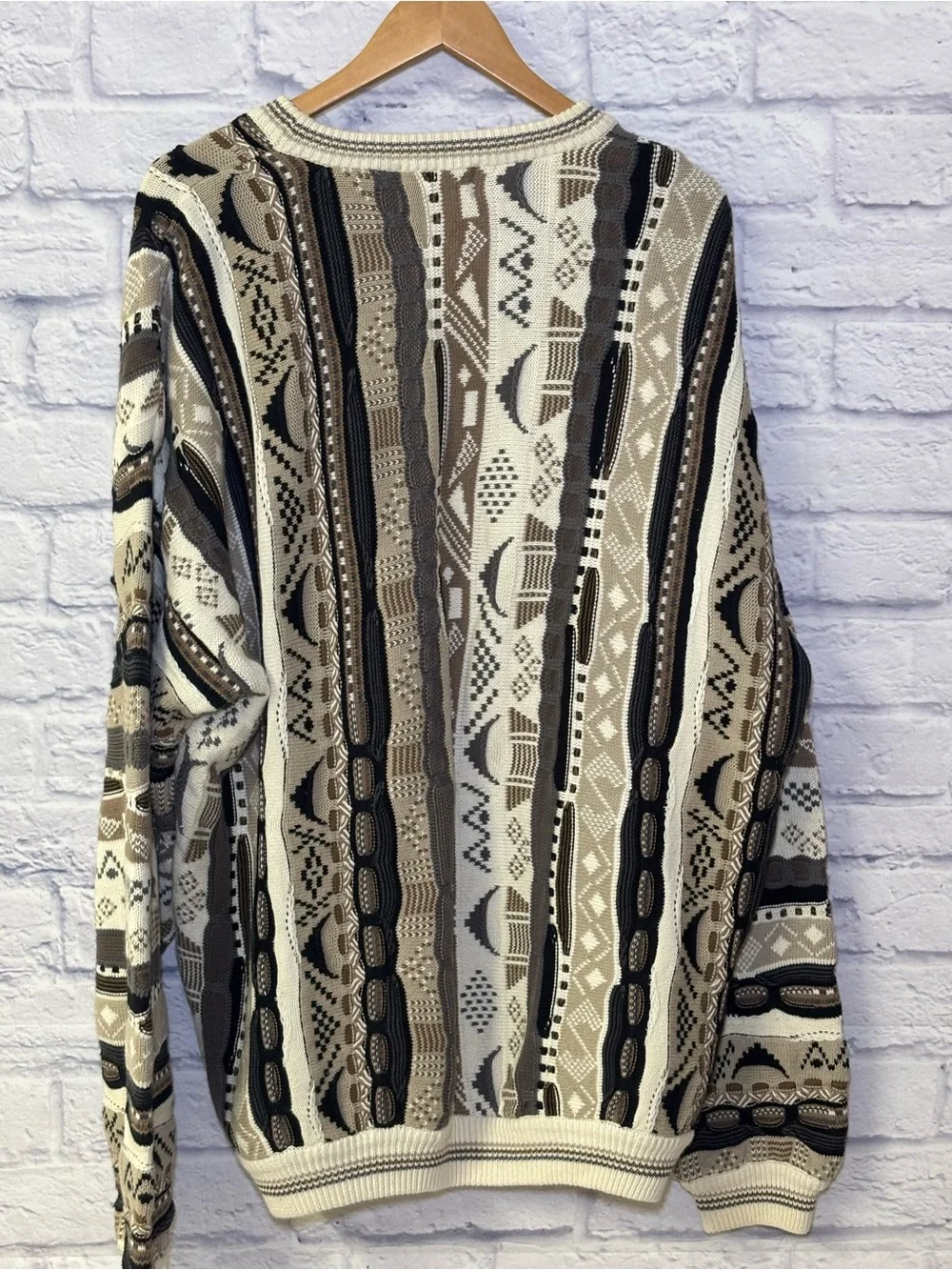 Vintage Cotton Traders Coogi Style 3D Knit Multicolor Sweater XXLT